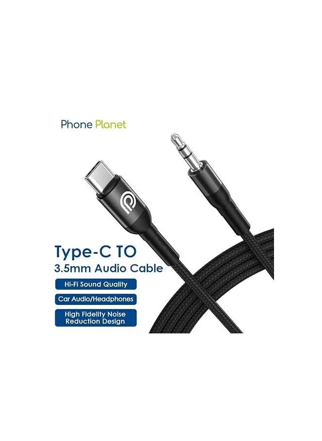 كيبل توصيل من USB Type C إلى مدخل AUX 3.5 ملم ذكر بطول 1 متر من فون بلانيت للسيارة-1