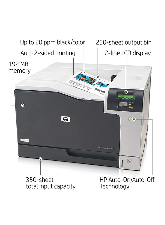 طابعة الليزر بالألوان ليزر جيت برو CP5225dn، طراز CE712A أبيض-2