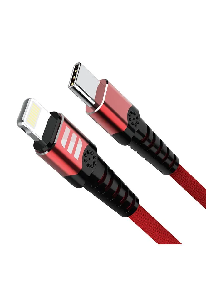 كابل USB C إلى Lightning معتمد من أبل من سلسلة كرييتيف أحمر-1