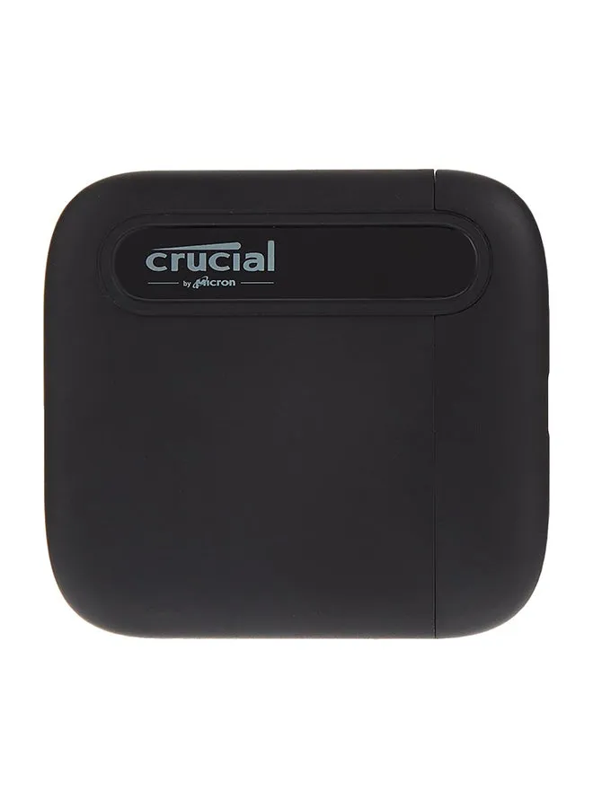 محرك أقراص SSD خارجي محمول Crucial X6، سعة 4 تيرابايت، قراءة تسلسلية تصل إلى 800 ميجابايت/ثانية، واجهة USB 3.2 Gen-2 (10 جيجابايت/ثانية)، أسود | CT4000X6SSD9 4 تيرابايت-1