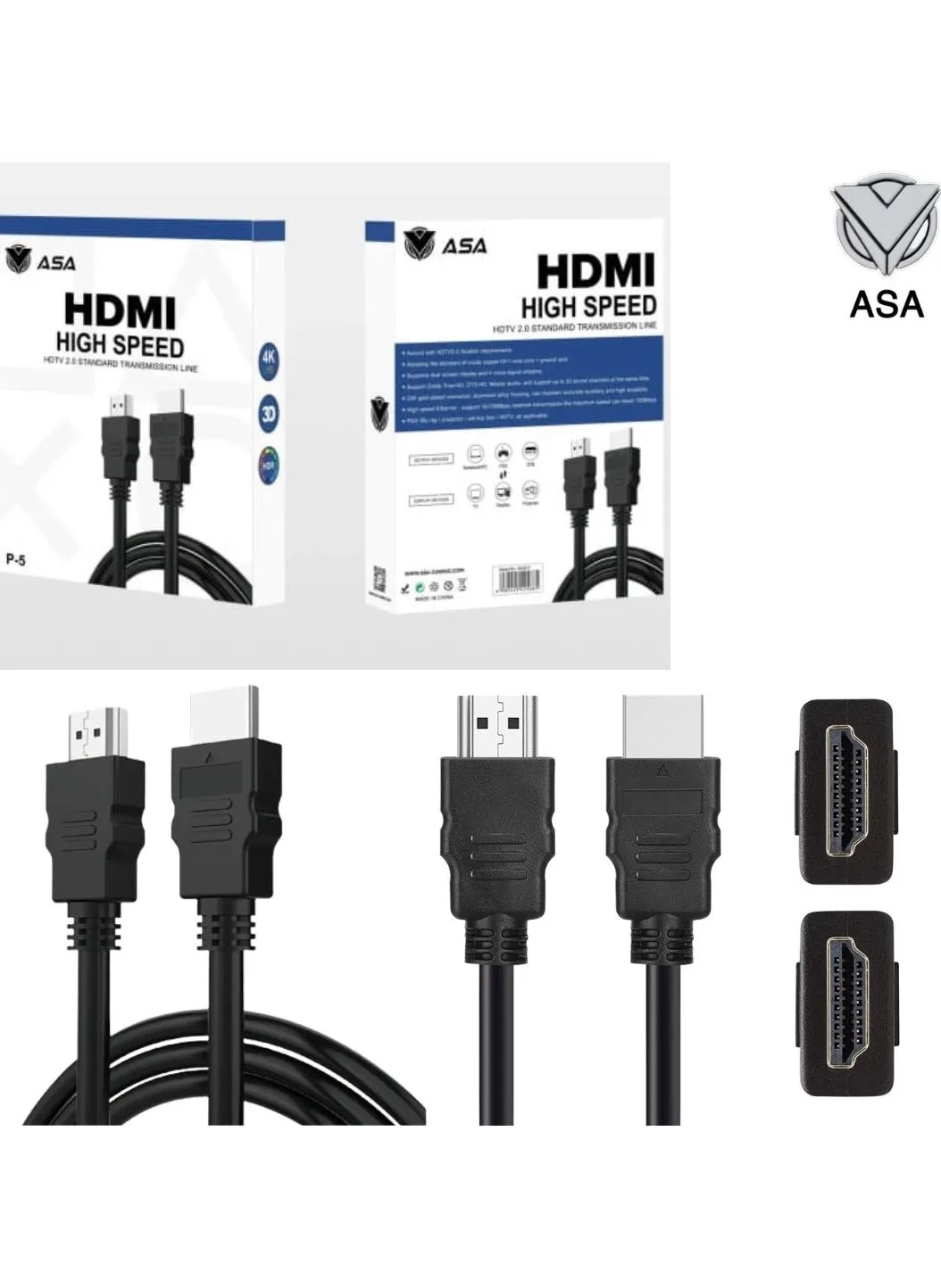 كيبل 2.0 HDMI عالي السرعة 10 قدم 3 متر وسرعة 18 جيجابت لكل ثانية،عزل HDPE، موصلات عالية الجودة،UHD HDR بخاصية اي ار سي، HDTV دقة 4 كيه و2 كيه 1080p بتردد 60Hz لابتوب، شاشة وفاير PS5، PS4، Xbox One-1