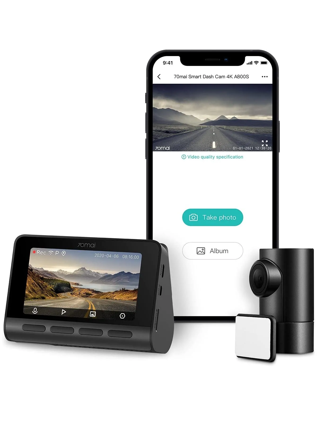 Dash Cam 4K A800S، دقة عالية 3840x2160P، 1080P، أمامي وخلفي، كاميرا داش ذكية مدمجة بتقنية WiFi GPS للسيارات، ADAS، Sony IMX415، شاشة IPS LCD مقاس 3 بوصات، زاوية واسعة 140 درجة، رؤية ليلية-1