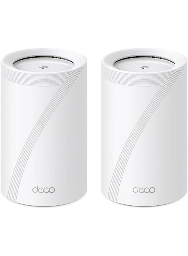 Deco BE65 (عبوتان)--نظام TP-LINK Deco Whole Home Mesh Wi-Fi 7، نطاق مزدوج، Wi-Fi 7، سرعة تصل إلى 9.3 جيجابت في الثانية، تغطية تصل إلى 600 متر مربع، ما يصل إلى 150 مستخدمًا، عبوتان-1