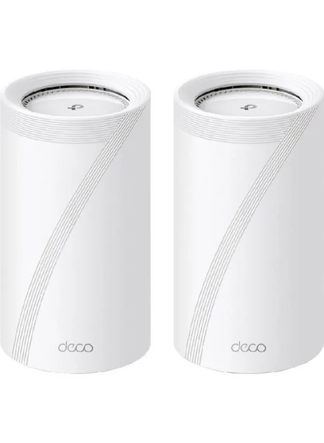 Deco BE85 (عبوتان)--نظام TP-LINK Deco Whole Home Mesh Wi-Fi 7، ثلاثي الموجات، Wi-Fi 7، سرعة تصل إلى 19.0 جيجابت في الثانية، تغطية تصل إلى 460 مترًا مربعًا، ما يصل إلى 200 مستخدم، عبوتان-1