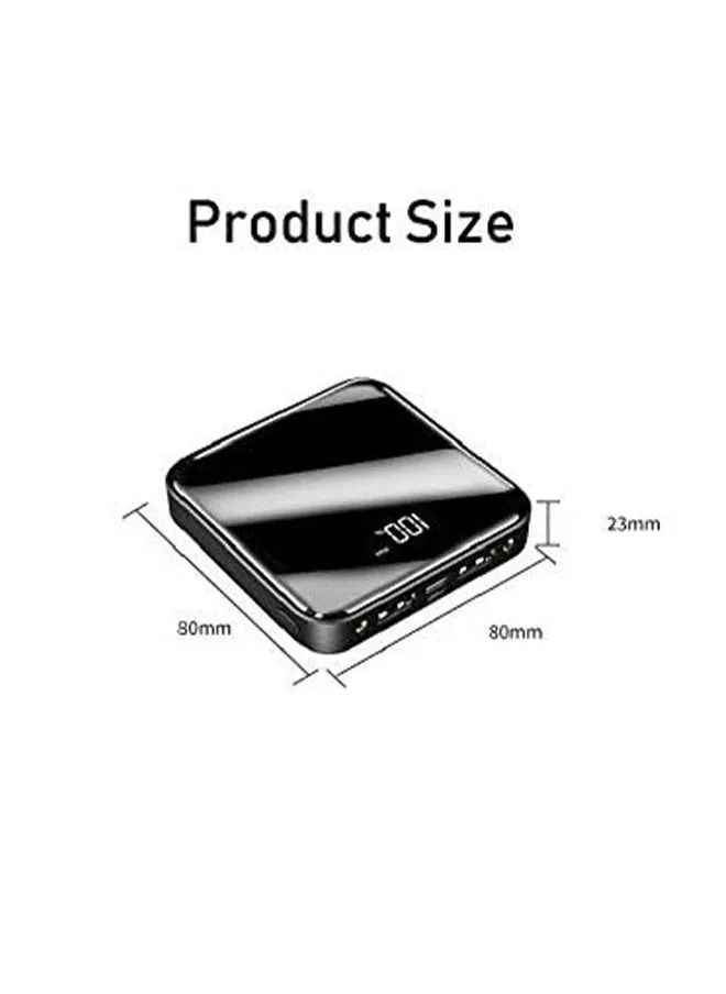 Digital Power Bank 10.000 mAh LED Display Capacity Ultra Slim Portable Fast Charger High-Speed Charging Mobile Power Bank Flashlight with LED for iPhone, Samsung Galaxy and More Black-2