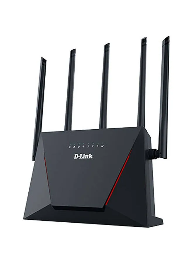 موجه DIR-X3000Z AX3000 Mesh Gigabit Wireless Wi-Fi 6، سرعة جيجابت حقيقية تصل إلى 3 جيجابت في الثانية، عرض النطاق الترددي 160 ميجاهرتز و1024QAM، 5 * هوائيات، دعم شبكي سهل، 1 * Gb WAN / 3 * Gb LAN، أسود | دير-X3000Z-1