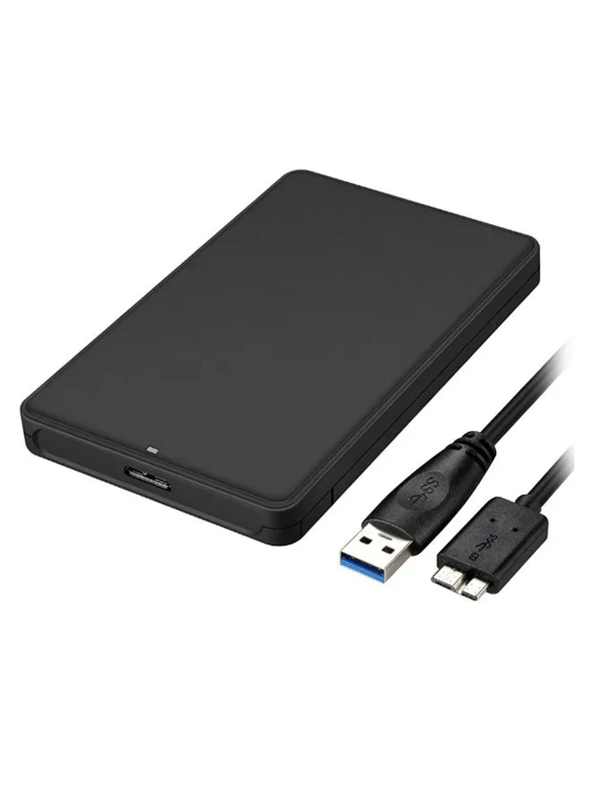 غطاء حماية لمحرك أقراص SATA SSD/HDD مع كابل بيانات USB أسود-1