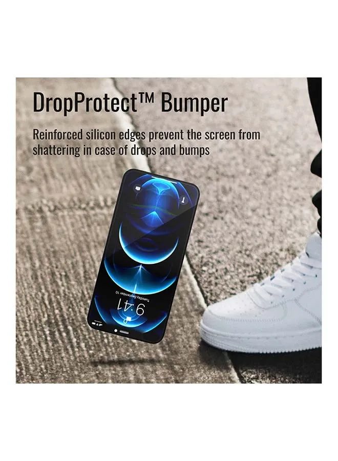 DropProtect زجاج مقسى غير لامع مع مصد مدمج لهاتف iPhone 12-2