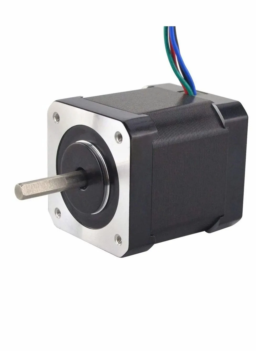 Dual Shaft Nema 17 Stepper Motor Bipolar, 0.5A/24Ncm/48mm Body/4-lead Wires/60cm Cable and Connector Compatible with 3D Printer/CNC-1