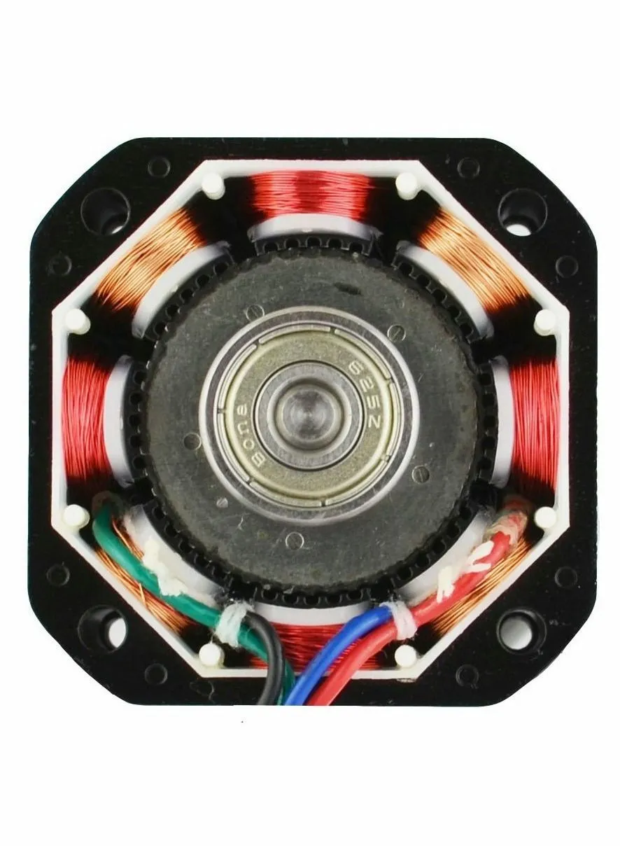 Dual Shaft Nema 17 Stepper Motor Bipolar, 0.5A/24Ncm/48mm Body/4-lead Wires/60cm Cable and Connector Compatible with 3D Printer/CNC-2