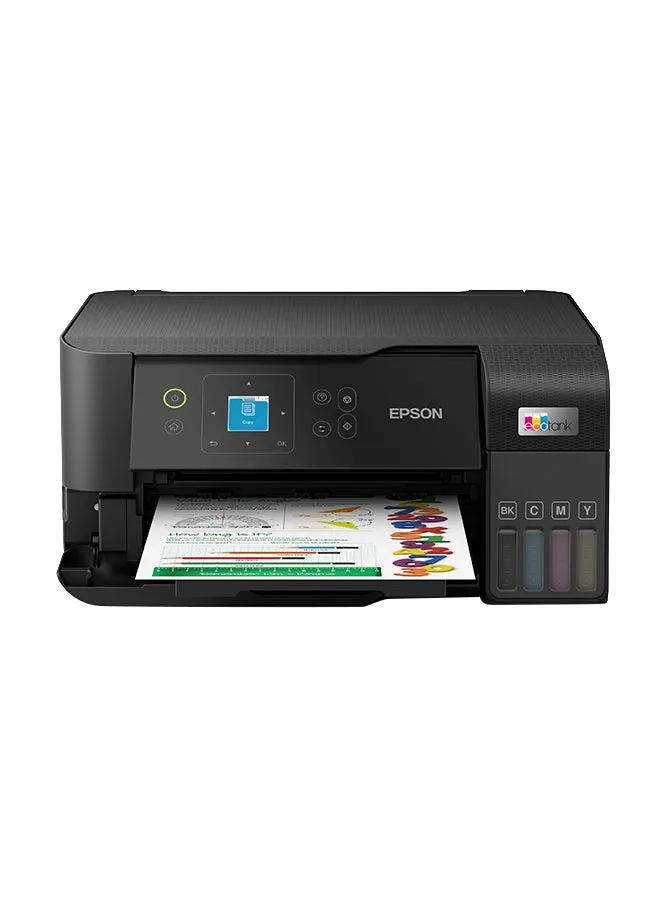 طابعة EcoTank L3560 Home Ink Tank، طابعة ملونة عالية السرعة مقاس A4 3 في 1 مزودة بتقنية Wi-Fi Direct، وطابعة صور، مع اتصال بالتطبيقات الذكية، أسود-1