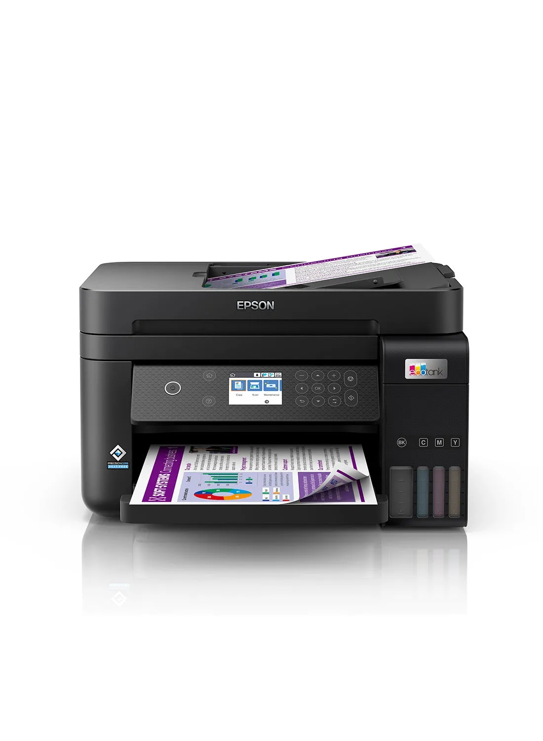 طابعة Ecotank L6270 Office Ink Tank Printer A4 Color 3 في 1 مع ADF وWi-Fi واتصال لوحة ذكية وشاشة Lcd سوداء أسود-2