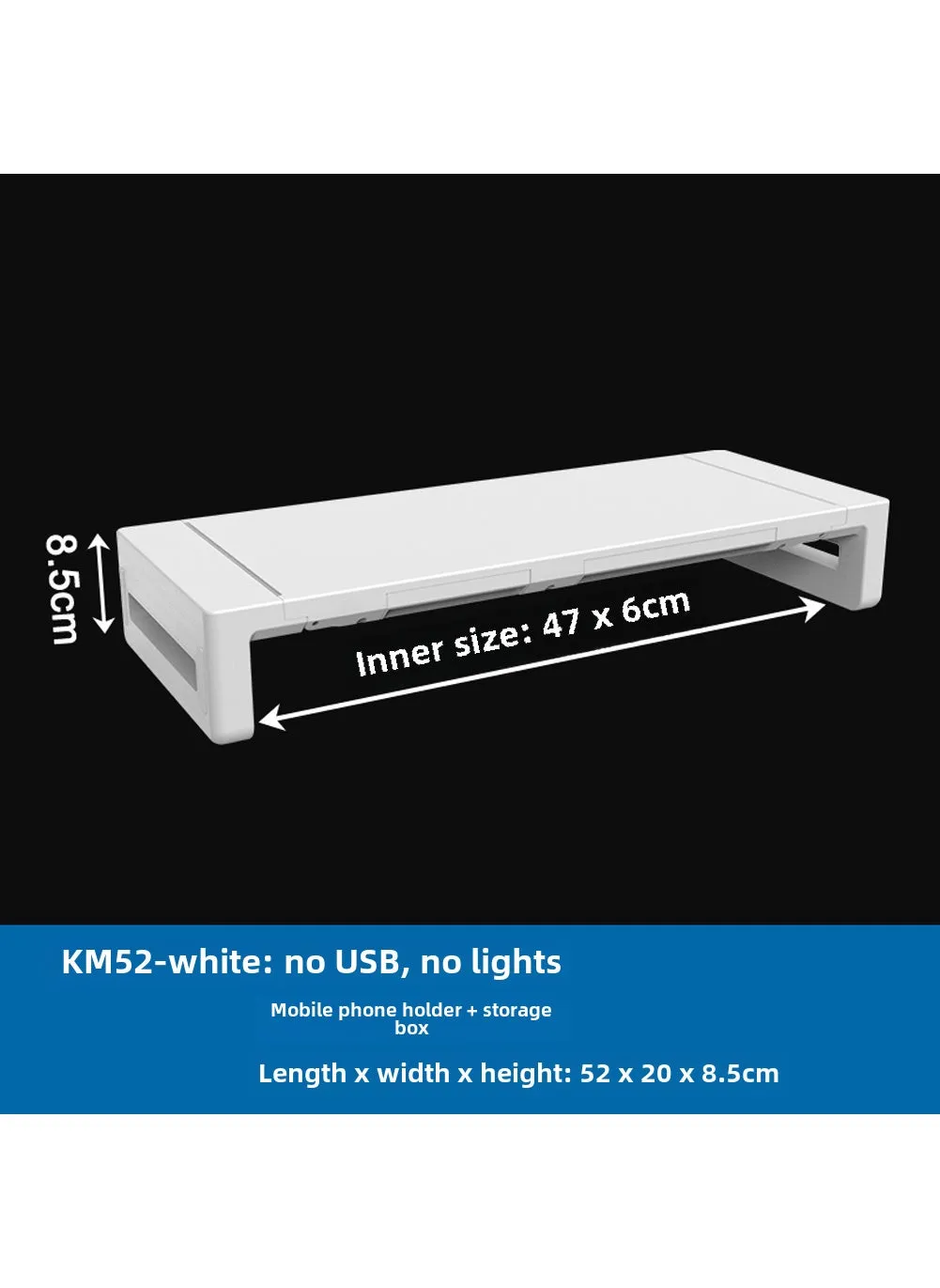 Ergonomic Monitor Stand with USB Hub and LEDKM52 White KM52 White-1