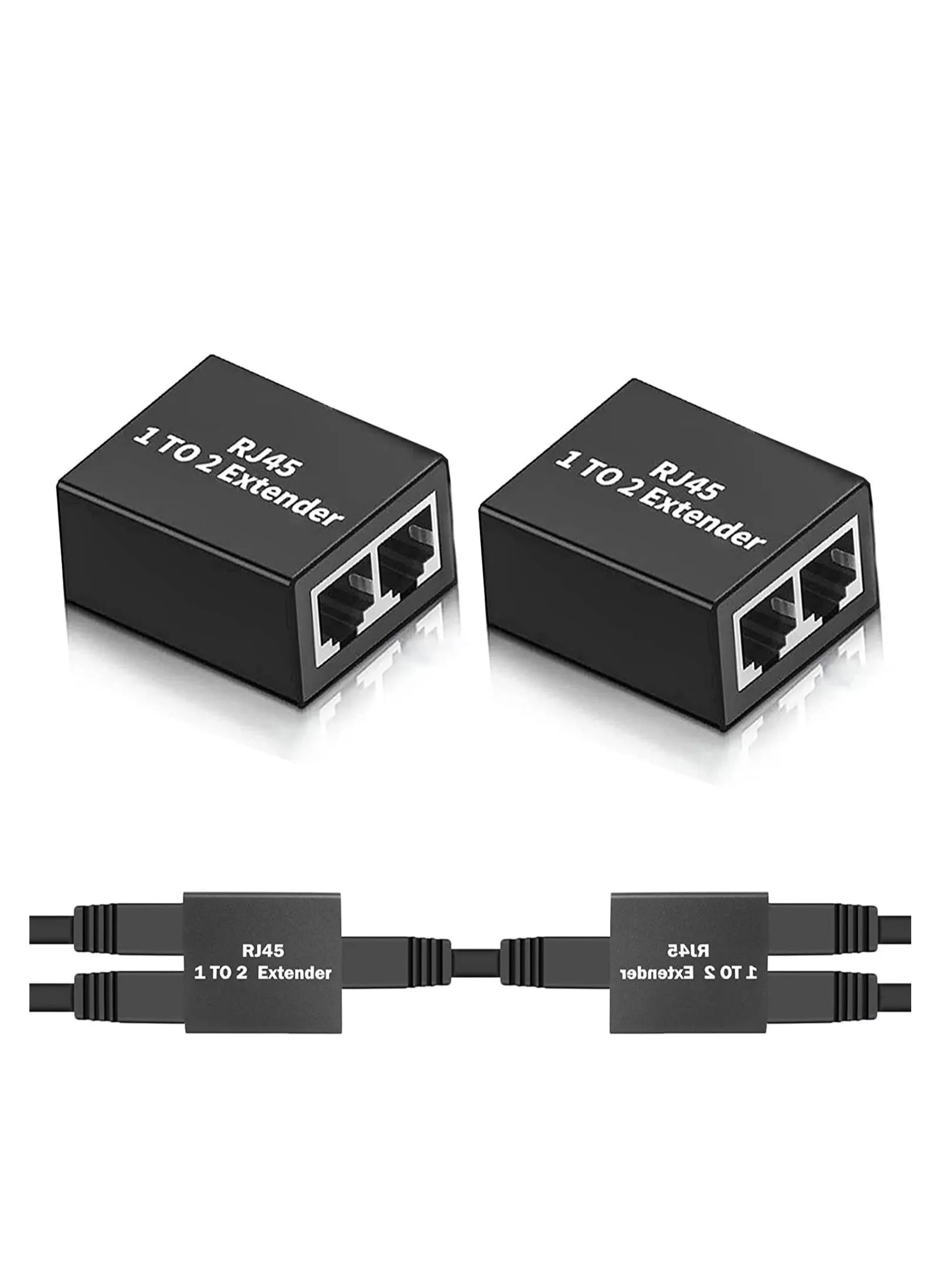 موزع إيثرنت RJ45 1 إلى 2 موصل موزع شبكة محلية مقسم إنترنت محول شبكة أنثى إلى أنثى مزدوجة موصل إيثرنت موسع مقبس لكابلات Cat5 Cat5e Cat6 Cat7 Cat8-1