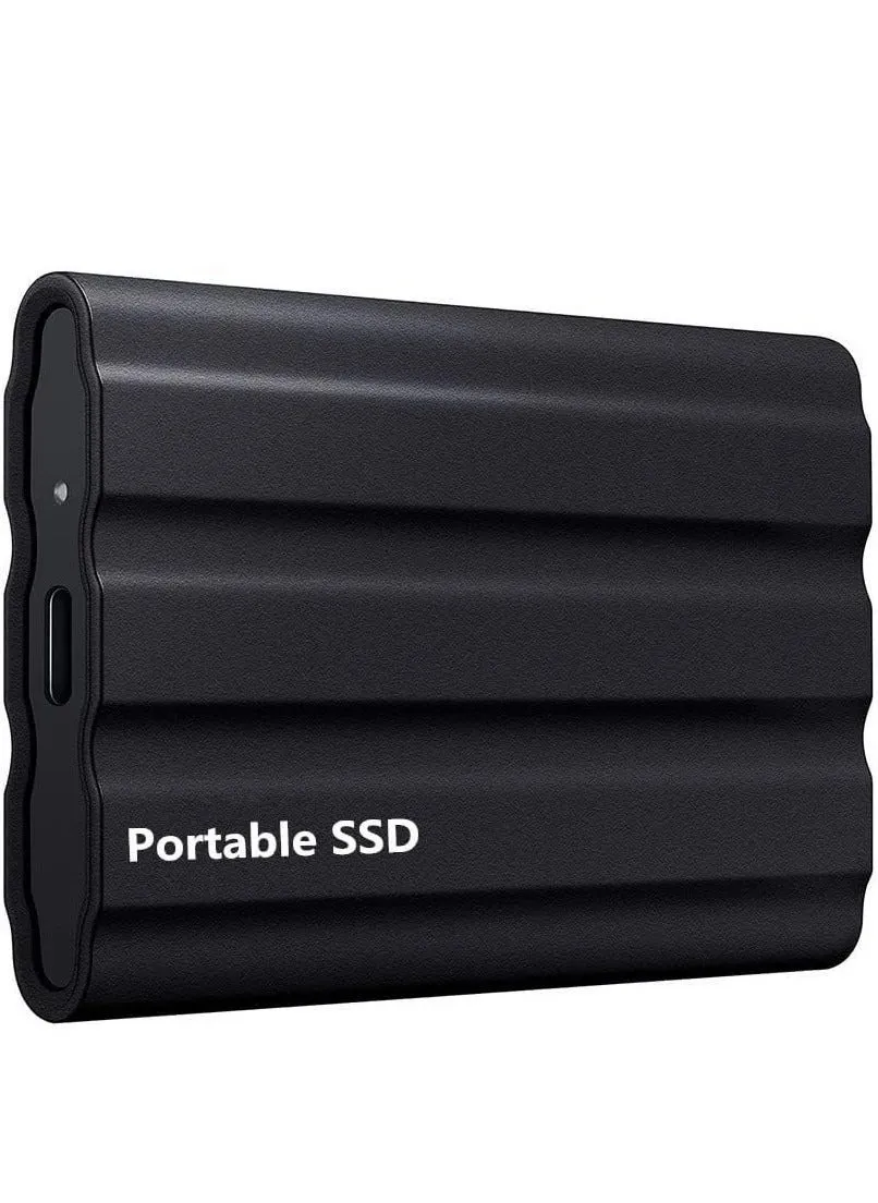 External Hard Drive, External Portable SSD, Computer Hard Drives, Ultra Slim USB 3.1 Type-C with USB-A, Easy to Carry Black-1