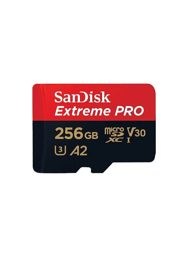 بطاقة Extreme Pro microSD UHS I لمقاطع الفيديو بدقة 4K على الهواتف الذكية وكاميرات الحركة والطائرات بدون طيار، سرعة قراءة 200 ميجابايت/ثانية، سرعة كتابة 140 ميجابايت/ثانية، SDSQXCD 256G GN6MA، أحمر/أسود-1