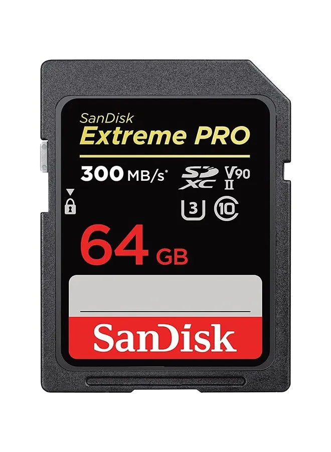 بطاقة ذاكرة Extreme PRO SDXC تصل سرعتها إلى 300 ميجابايت/ثانية، UHS-II، الفئة 10، U3، V90 64.0 جيجابايت 64 GB-1