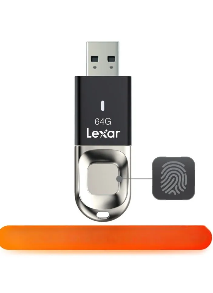 محرك أقراص فلاش USB F35، محرك أقراص فلاش USB مشفر ببصمة الإصبع من Lexar Metal بسعة 32 جيجابايت، سريع التعرف، مصنوع من مادة متينة U Drive، (32 جيجابايت)-1