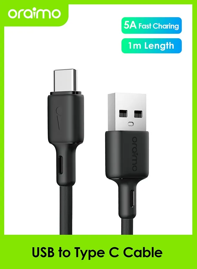 كابلات USB للهواتف المحمولة FastLine 3، كابل 5 فولت 5 أمبير، كابل شحن فائق السرعة من USB إلى Type-C، كابل 1 متر، أسود-1