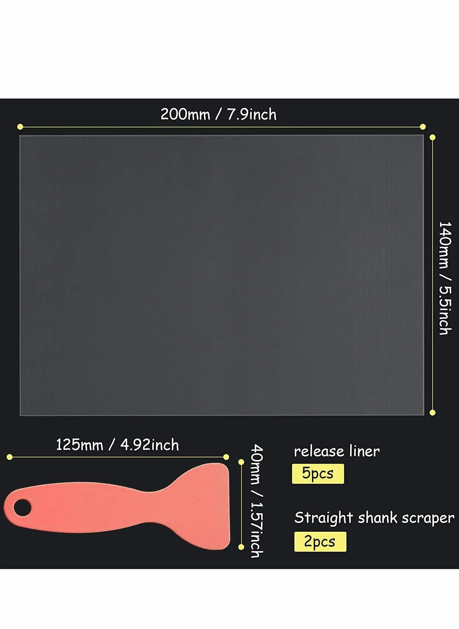 FEP Film, High Transmittance Strength Film with Replacement Plastic Spatulas, Thickness 0.15 mm Compatible UV DLP 3D Printers, LCD SLA Resin (140 x 200 mm)-2