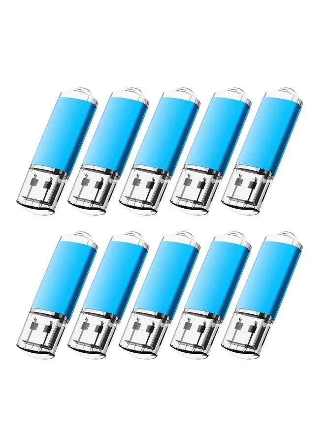 Flash Drive 8Gb 10 Pack Usb 2.0 Thumb Drive Capped Memory Stick Jump Drive Blue-1