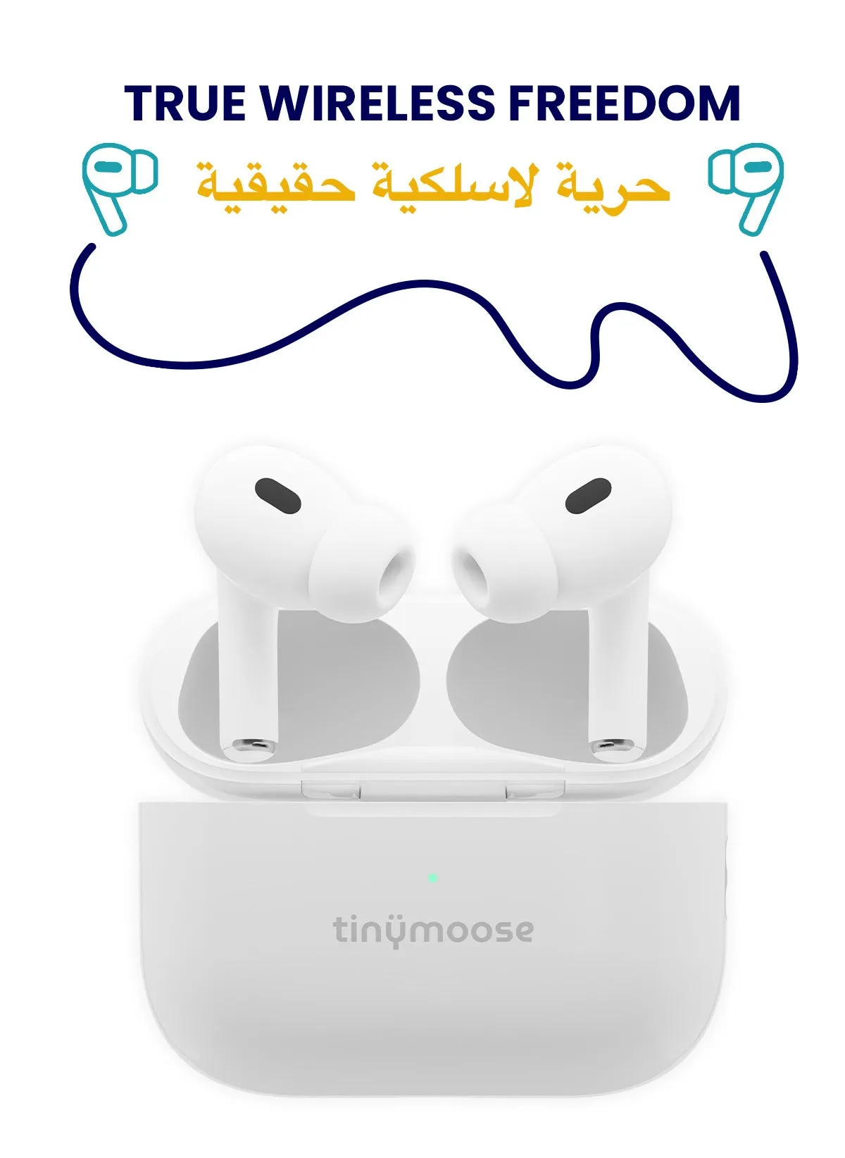 سماعات Tinymoose Flow Pro TWS داخل الأذن، بلوتوث 5.2، ميكروفون بإلغاء الضوضاء النشط، بطارية 35 ساعة، صوت HiFi، زمن استجابة منخفض، اكتشاف داخل الأذن، مع علبة شحن وأطراف إضافية - أبيض-2