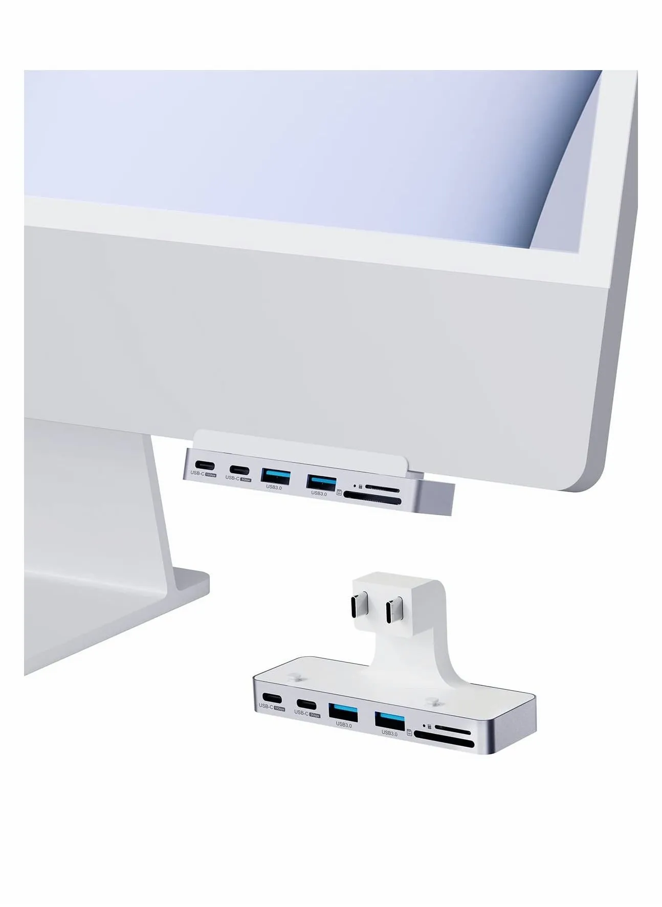 لـ iMac Hub مع 4K@60Hz HDMI، منافذ USB C 3.1، USB 3.0 وقارئ بطاقات SD/Micro SD، موزع USB-C Clamp Hub ومحطة إرساء USB C لجهاز iMac 2021 مقاس 24 بوصة-1