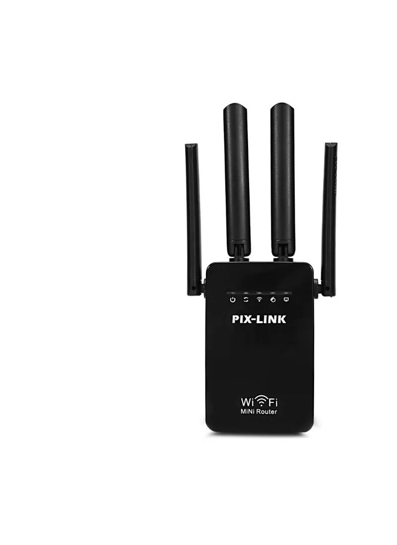 Four antenna dual network port 300m wireless routing Repeater 300MBPA WIFI RepeaterBlack Australian Rules Black Australian Rules-1