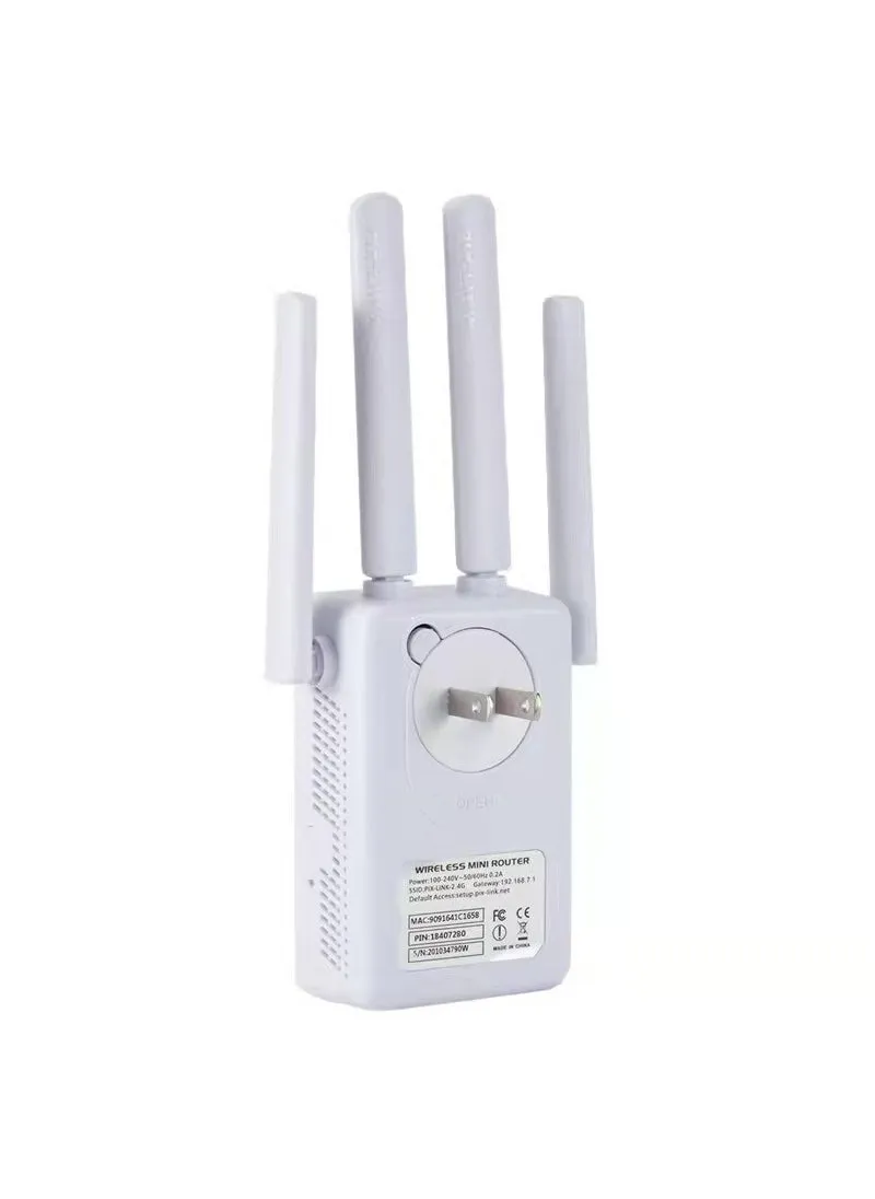 Four antenna dual network port 300m wireless routing Repeater 300MBPA WIFI RepeaterWhite beauty gauge White beauty gauge-1