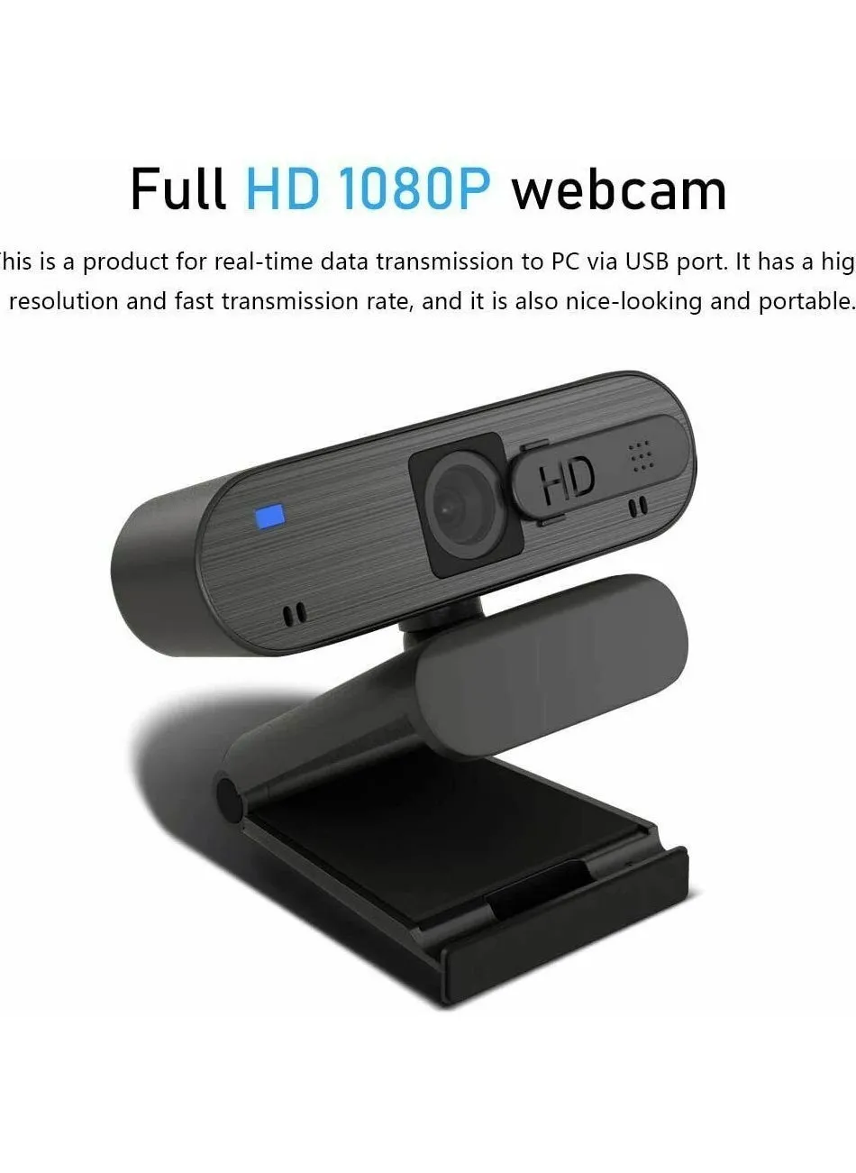 Full HD 1080P PC USB Webcam with Privacy Protector, Dual Noise Canceling Microphone for Conferencing and video calling, Plug and Play, Compatible for Windows, MAC, Skype, Zoom.-2