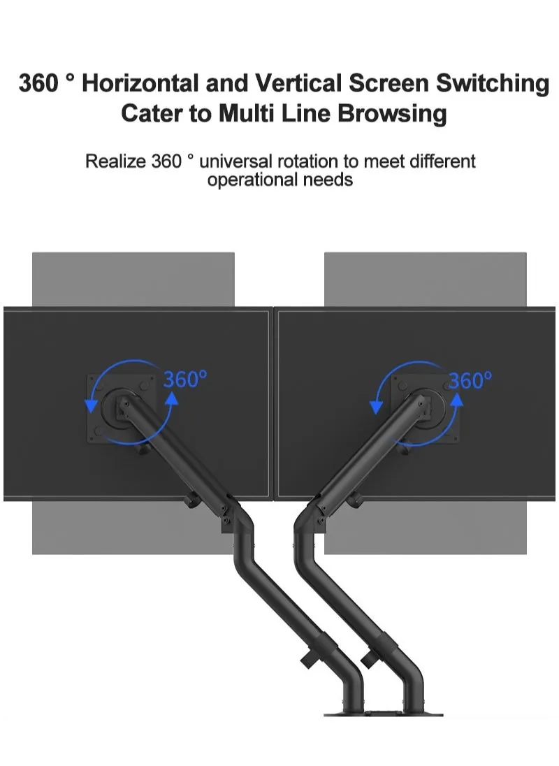 حامل أذرع شاشة مزدوجة الحركة بالكامل لشاشات 17-32 بوصة يحمل 6.5 كجم بحد أقصى مع مشبك C وخيار جروميت-2