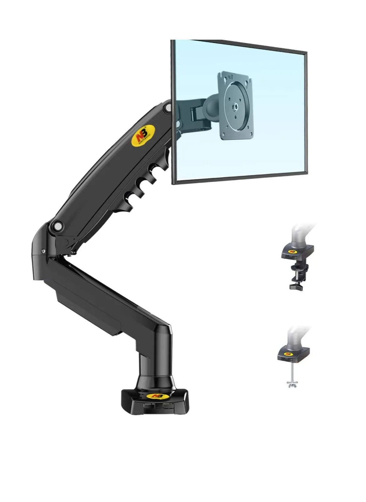 Full Motion Swivel Monitor Arm with Gas Spring for 17-30''Monitors(Within 4.4lbs to 19.8lbs),Monitor Desk Mount Computer Monitor Stand F80-1