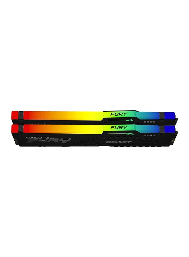 Fury Beast DDR5 RGB (2x32GB) 5600MT/s DDR5 CL40 DIMM مجموعة ذاكرة ألعاب سطح المكتب مكونة من 2 - KF556C40BBAK2-64-2