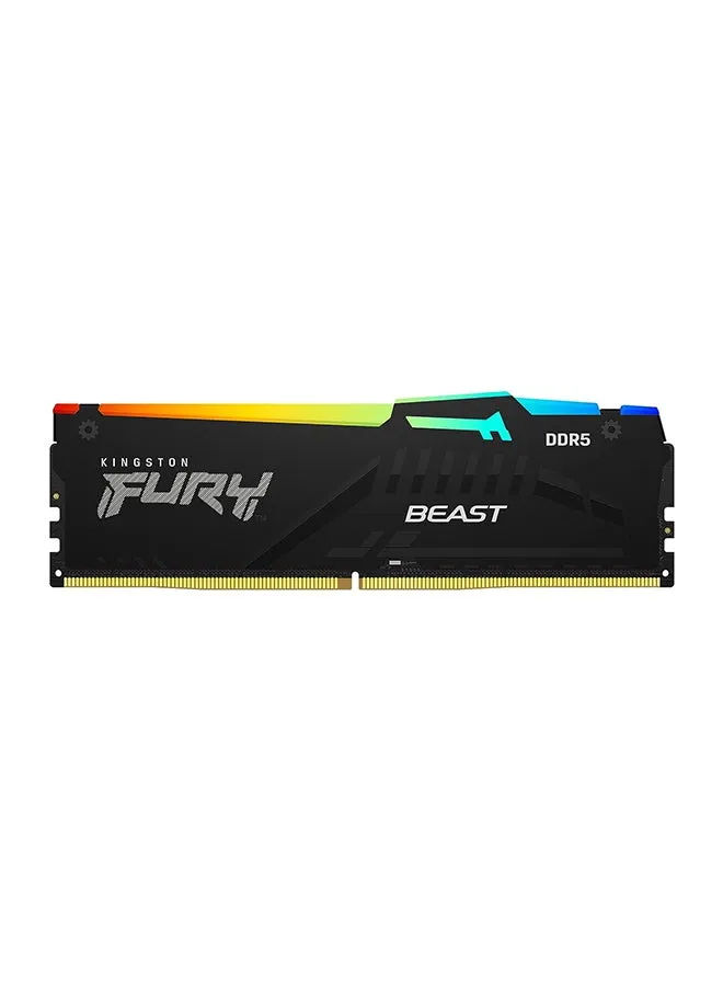 ذاكرة سطح المكتب Fury Beast RGB 64GB 5200MT/s DDR5 CL40 DIMM (مجموعة من 2) | Intel XMP 3.0 | تقنية المزامنة بالأشعة تحت الحمراء | استقرار رفع تردد التشغيل | KF552C40BBAK2-64-1