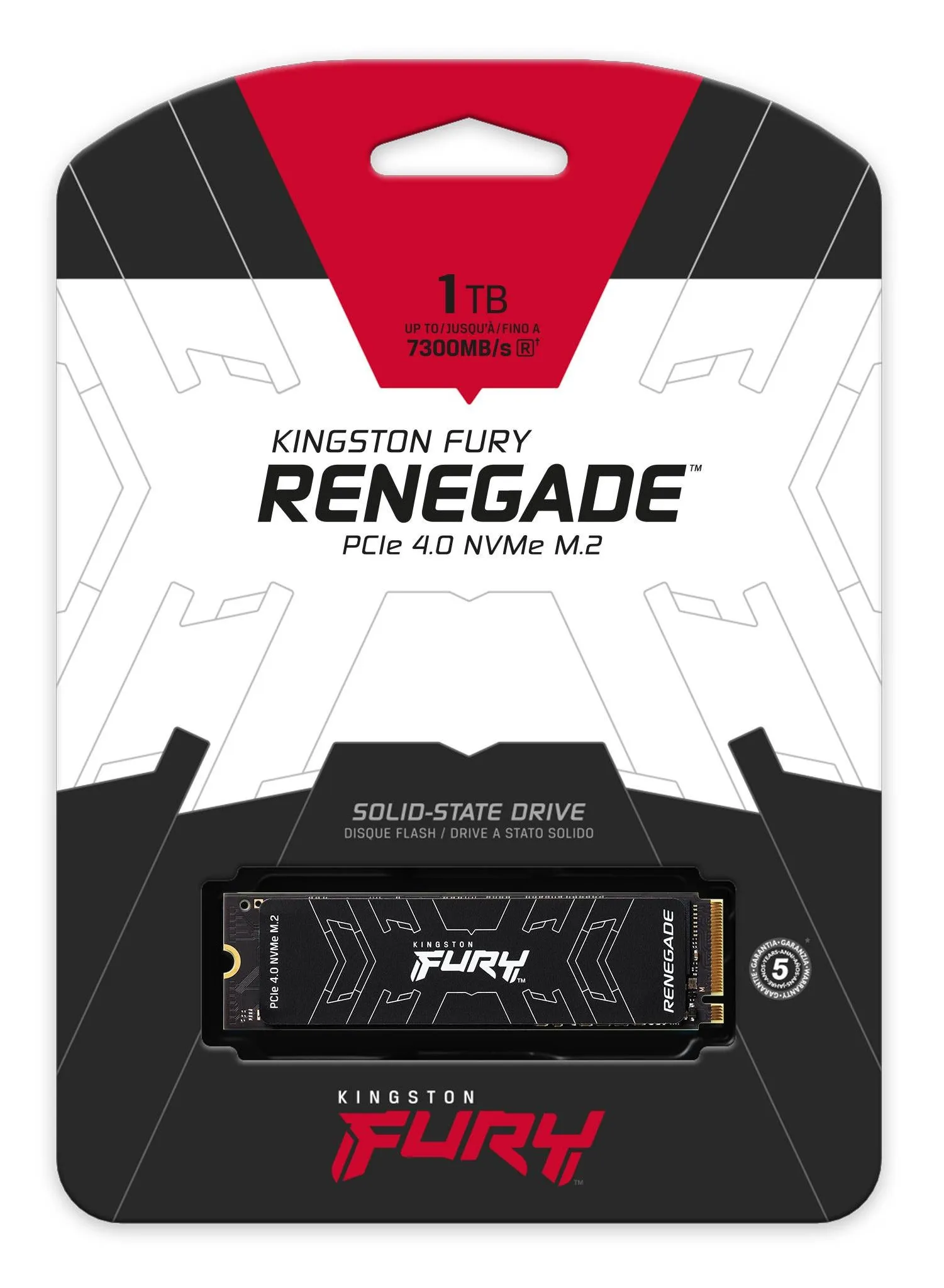 Fury Renegade 1 تيرابايت PCIe Gen 4.0 NVMe M.2 SSD داخلي للألعاب | ما يصل إلى 7300 ميجابايت/ثانية | موزع حرارة الجرافين | 3D تي ال سي ناند | يعمل مع PS5 | SFYRS/1000G - محرك الأقراص ذو الحالة الصلبة-1