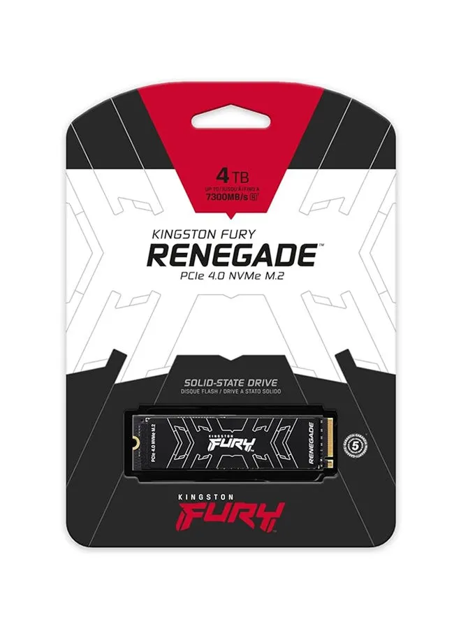 FURY Renegade 4TB PCIe Gen 4.0 NVMe M.2 SSD داخلي للألعاب | ما يصل إلى 7300 ميجابايت/ثانية | تي ال سي ناند | SFYRD/4000G، أسود، 4 تيرابايت-2