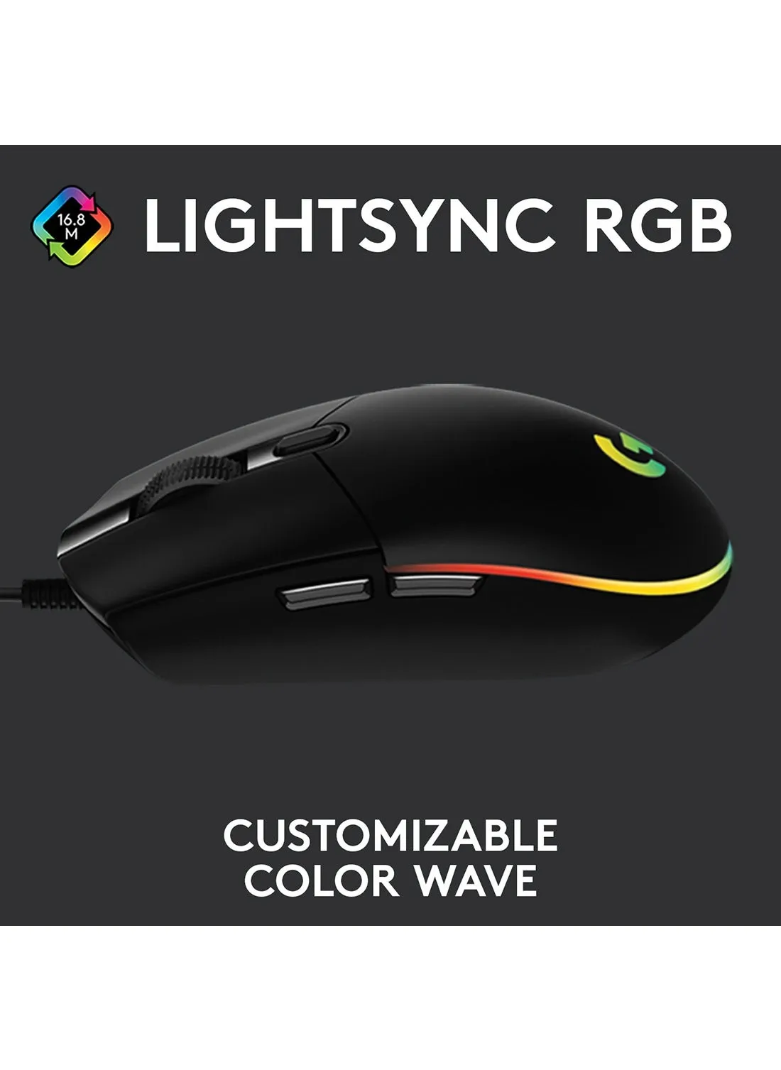 G203 Light Sync Gaming Mouse With Customizable RGB Lighting, 6 Programmable Buttons, Gaming Grade Sensor, 8 k dpi Tracking,16.8mn Color, Light Weight-2