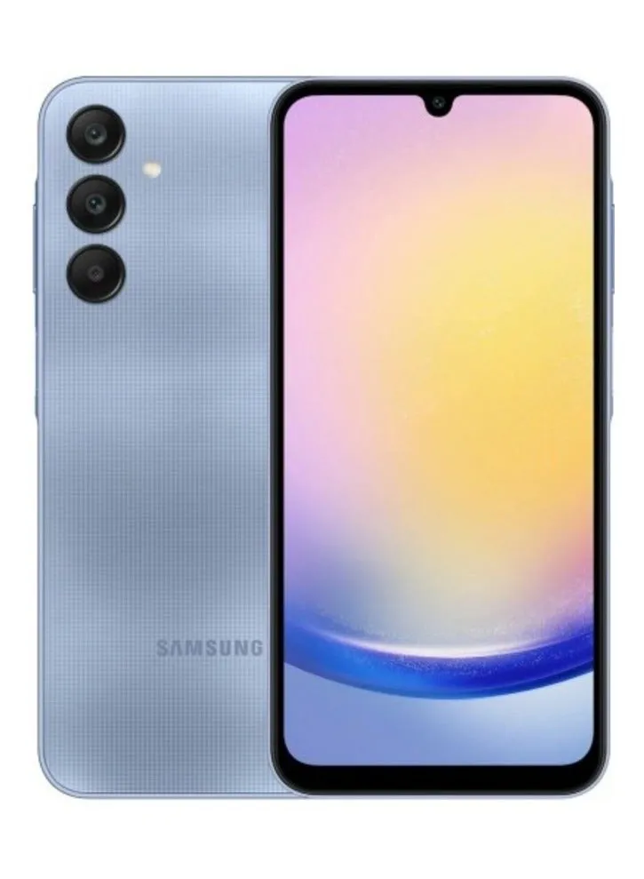 هاتف Galaxy A25 ثنائي الشريحة باللون الأزرق الفاتح وذاكرة الوصول العشوائي (RAM) سعة 6 جيجابايت وذاكرة تخزين داخلية 128 جيجابايت يدعم تقنية 5G - إصدار الشرق الأوسط-1