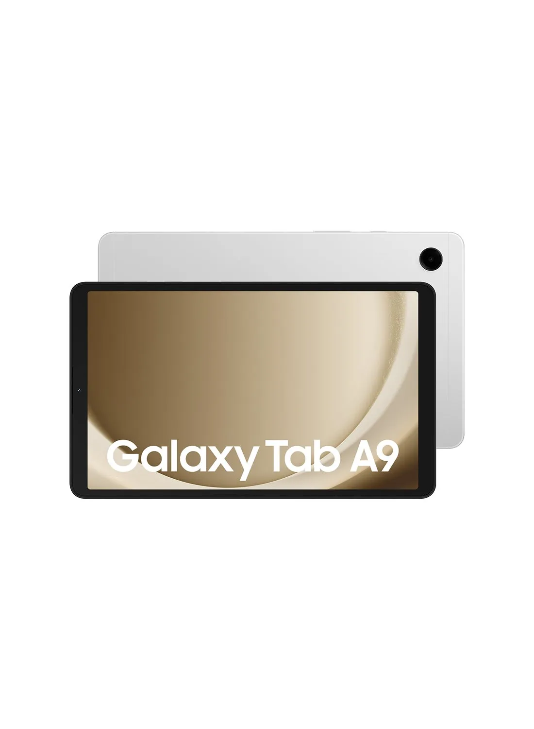 جهاز Galaxy Tab A9 باللون الفضي، وذاكرة الوصول العشوائي (RAM) سعة 4 جيجابايت، وذاكرة الوصول العشوائي (RAM) سعة 64 جيجابايت، وواي فاي - إصدار الشرق الأوسط-1