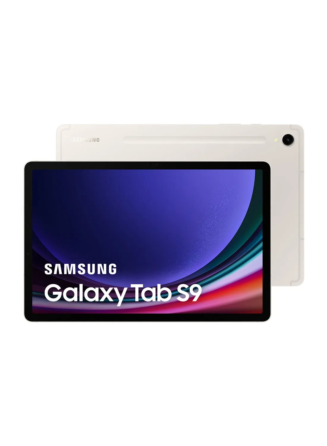 جهاز Galaxy Tab S9 باللون البيج، وذاكرة الوصول العشوائي (RAM) سعة 12 جيجابايت، وذاكرة الوصول العشوائي (RAM) سعة 256 جيجابايت، ويدعم تقنية 5G - إصدار الشرق الأوسط-1