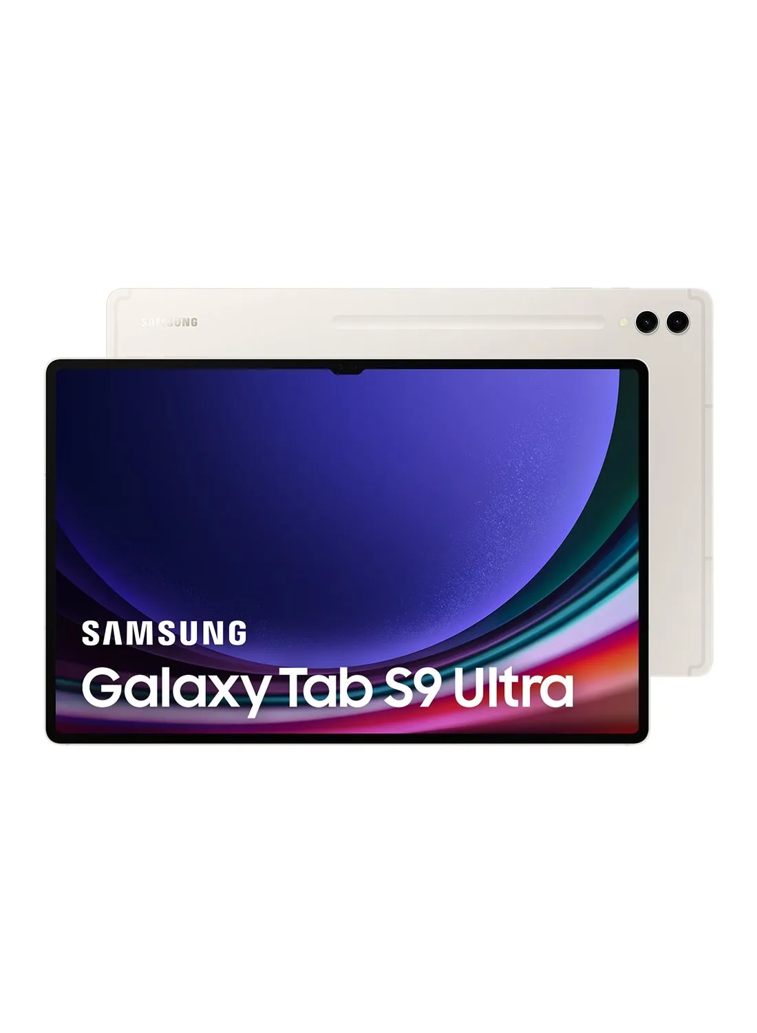 جهاز Galaxy Tab S9 Ultra باللون البيج، وذاكرة الوصول العشوائي (RAM) سعة 12 جيجابايت، وذاكرة الوصول العشوائي (RAM) سعة 256 جيجابايت، ويدعم تقنية 5G - إصدار الشرق الأوسط-1