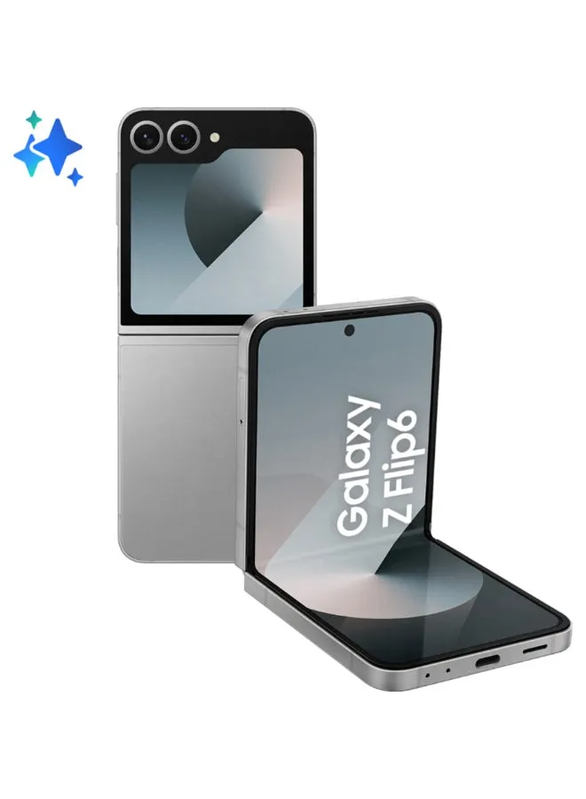 هاتف Galaxy Z Flip 6 ثنائي الشريحة بلون فضي وذاكرة وصول عشوائي (RAM) سعة 12 جيجابايت وذاكرة تخزين داخلية 256 جيجابايت يدعم تقنية 5G مع هدية - إصدار الشرق الأوسط-2