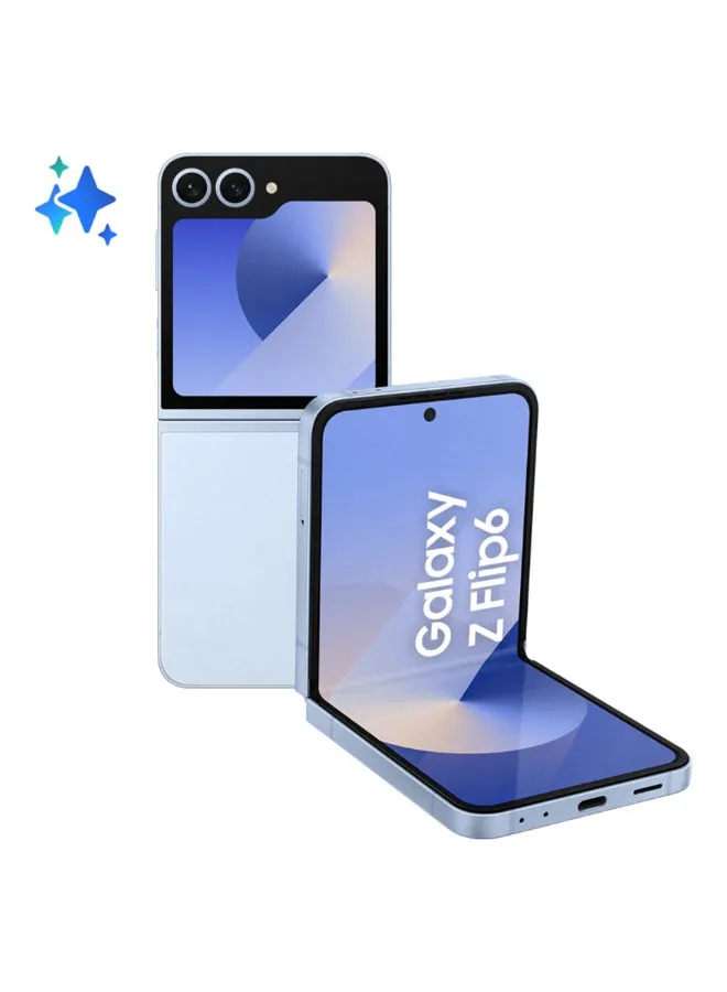 هاتف Galaxy Z Flip 6 ثنائي الشريحة باللون الأزرق وذاكرة الوصول العشوائي (RAM) سعة 12 جيجابايت وذاكرة تخزين داخلية 256 جيجابايت يدعم تقنية 5G - إصدار الشرق الأوسط-1