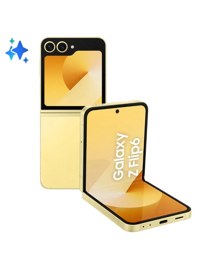 هاتف Galaxy Z Flip 6 ثنائي الشريحة باللون الأصفر وذاكرة وصول عشوائي (RAM) سعة 12 جيجابايت وذاكرة تخزين داخلية 256 جيجابايت يدعم تقنية 5G - إصدار الشرق الأوسط-1