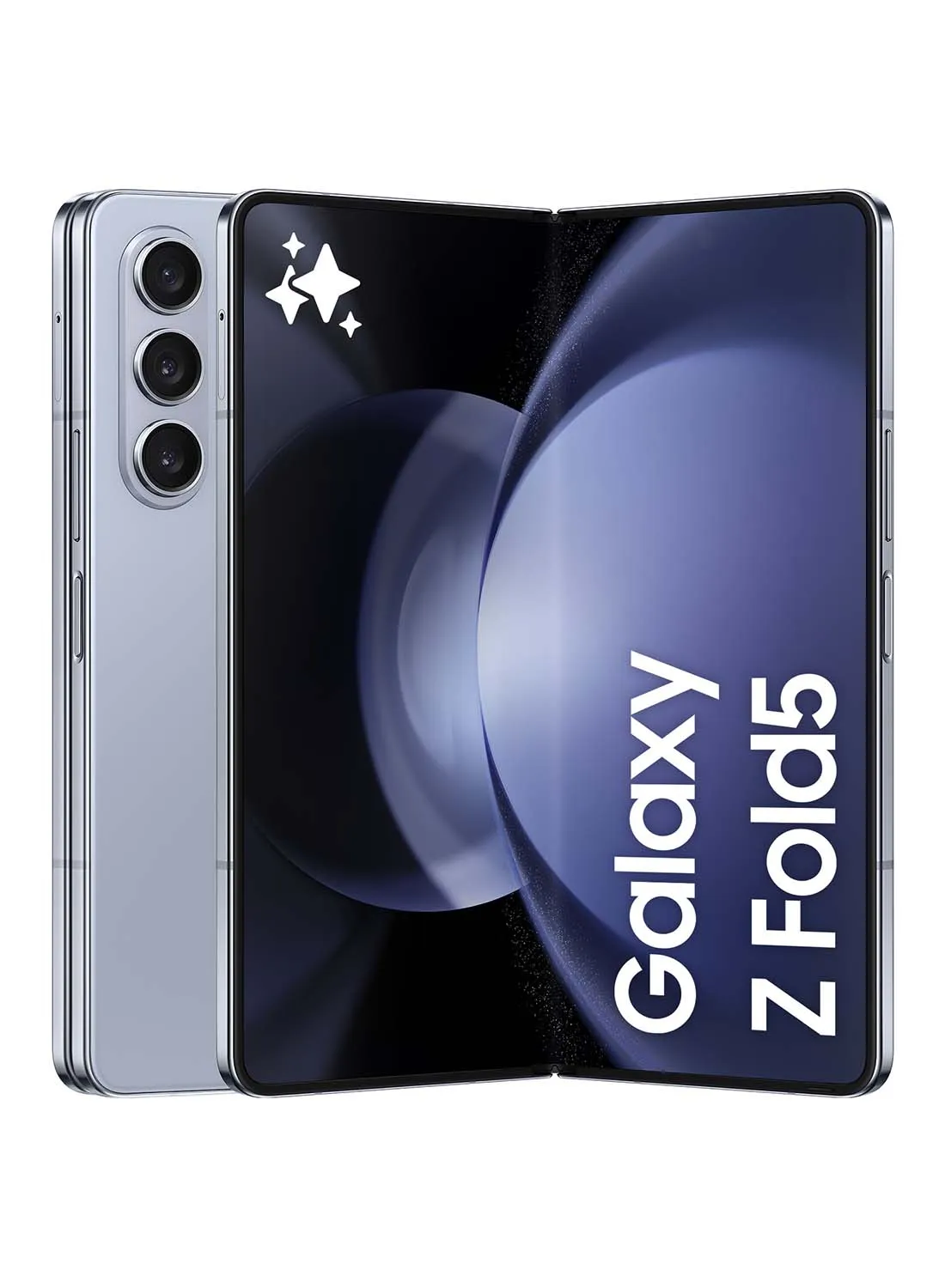 هاتف Galaxy Z Fold 5 ثنائي الشريحة، باللون الأزرق، وذاكرة الوصول العشوائي (RAM) سعة 12 جيجابايت، وذاكرة تخزين داخلية 512 جيجابايت، يدعم تقنية 5G - إصدار الشرق الأوسط-1