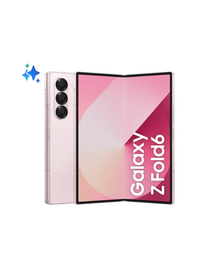 هاتف Galaxy Z Fold 6 ثنائي الشريحة، باللون الوردي، وذاكرة الوصول العشوائي (RAM) سعة 12 جيجابايت، وذاكرة تخزين داخلية 256 جيجابايت، يدعم تقنية 5G مع هدية - إصدار الشرق الأوسط-2