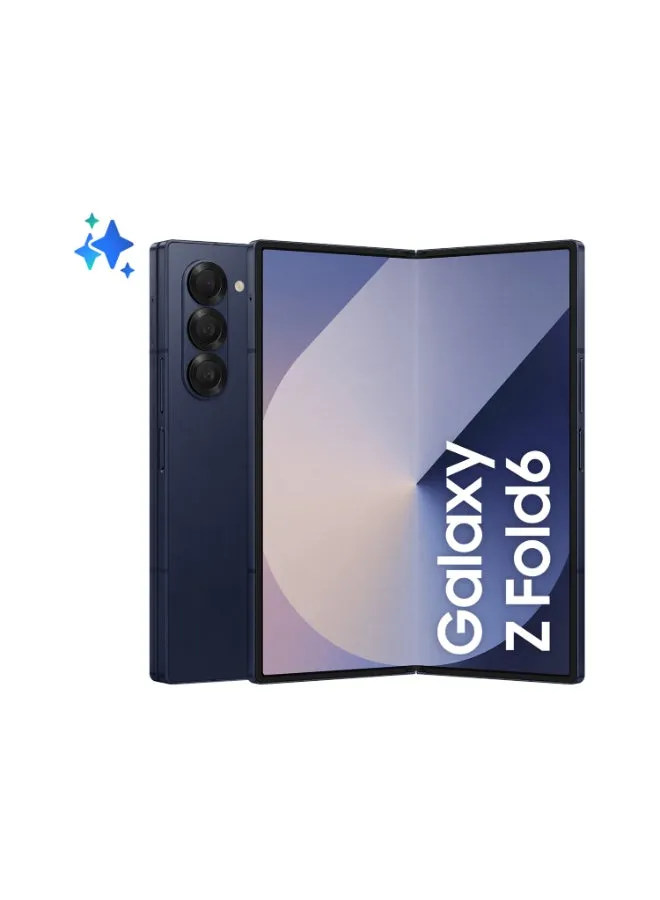 هاتف Galaxy Z Fold 6 ثنائي الشريحة، باللون الأزرق الداكن، وذاكرة الوصول العشوائي (RAM) سعة 12 جيجابايت، وذاكرة تخزين داخلية 256 جيجابايت، يدعم تقنية 5G - إصدار الشرق الأوسط-2