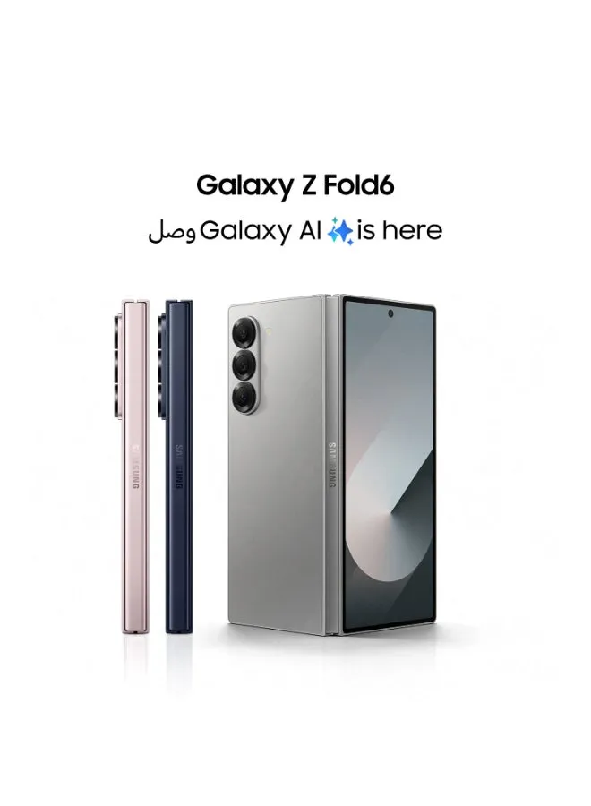 هاتف Galaxy Z Fold 6 ثنائي الشريحة، باللون الأزرق الداكن، وذاكرة الوصول العشوائي (RAM) سعة 12 جيجابايت، وذاكرة تخزين داخلية 512 جيجابايت، ويدعم شبكة الجيل الخامس 5G - إصدار الشرق الأوسط-2