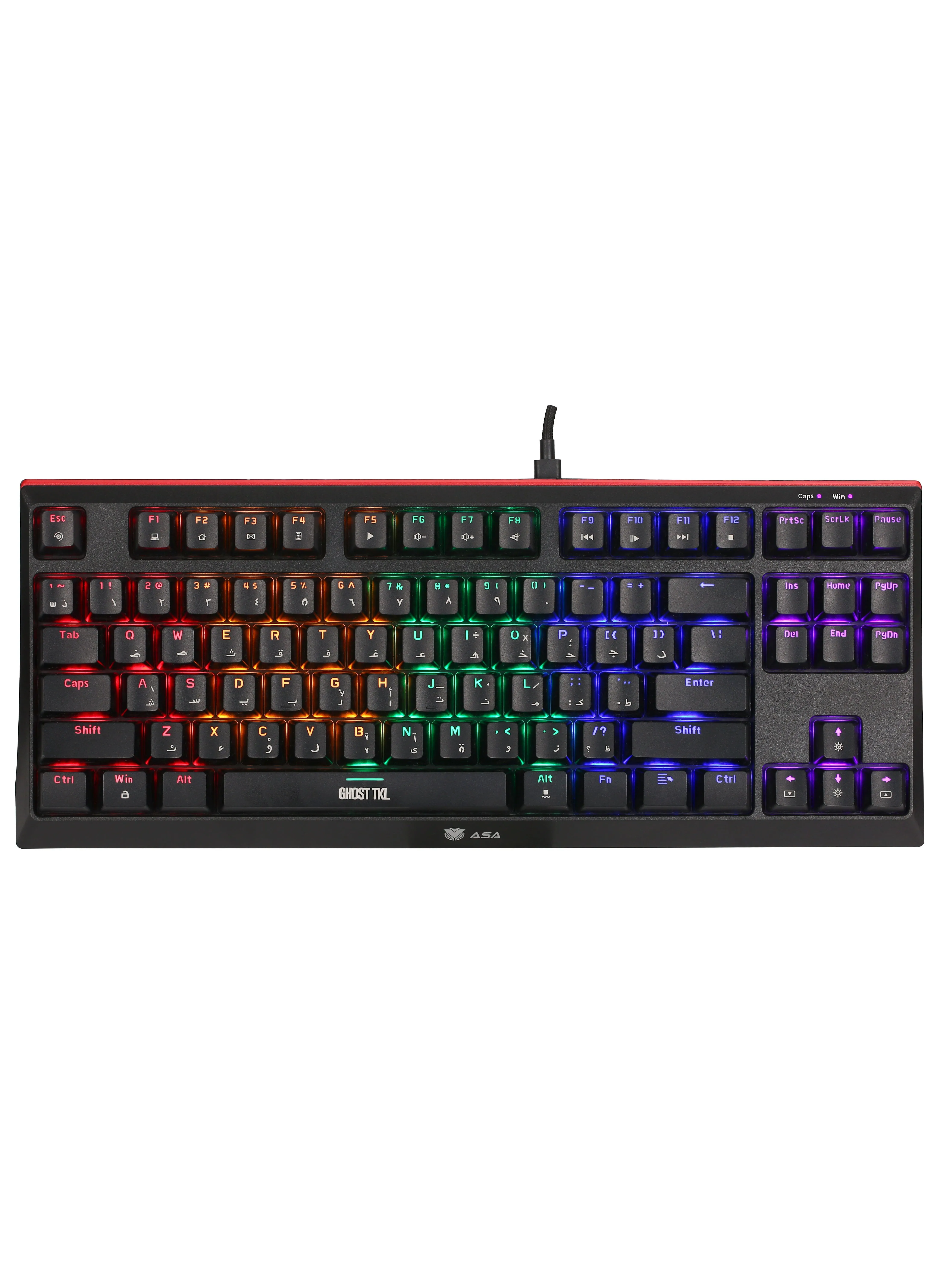 لوحة مفاتيح الألعاب الميكانيكية GHOST TKL Rainbow مع 87 مفتاحًا-1