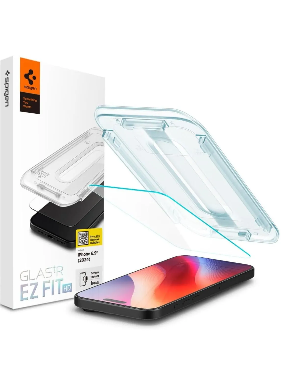 واقي شاشة زجاجي مقوى GLASTR EZ FIT لهاتف iPhone 16 Pro MAX - متوافق مع الجراب مع حماية المستشعر [عبوة واحدة]-1